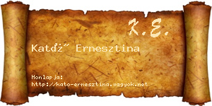 Kató Ernesztina névjegykártya