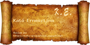 Kató Ernesztina névjegykártya